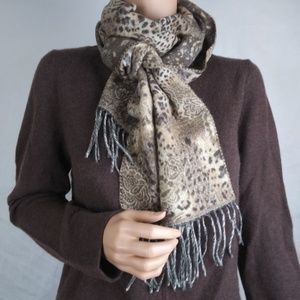 Super Soft Fringe Scarf in Leopard/ Floral Print